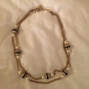 Black, Gold, Pearl Necklace